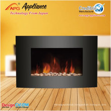 Electric wall heater with fake flame